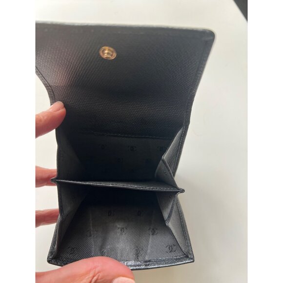 Chanel Black Leather Small Bifold Wallet With Gold Logo Snap Closure - Picture 5 of 12